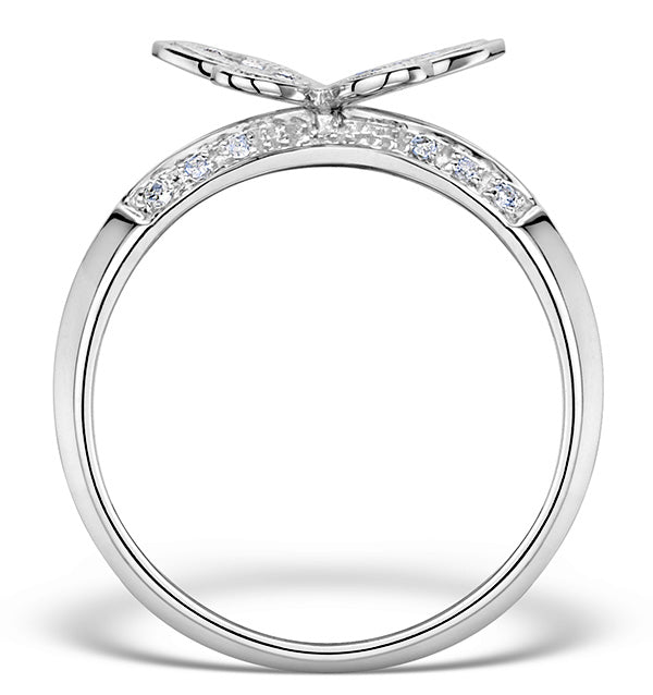 Diamond 0.15ct 9K White Gold Butterfly Ring